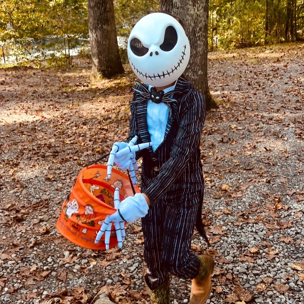 Skeleton Pinstripe Kids Costume
